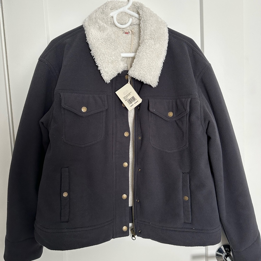 Faherty brand sherpa jacket (Shacket) dark grey/faded black
